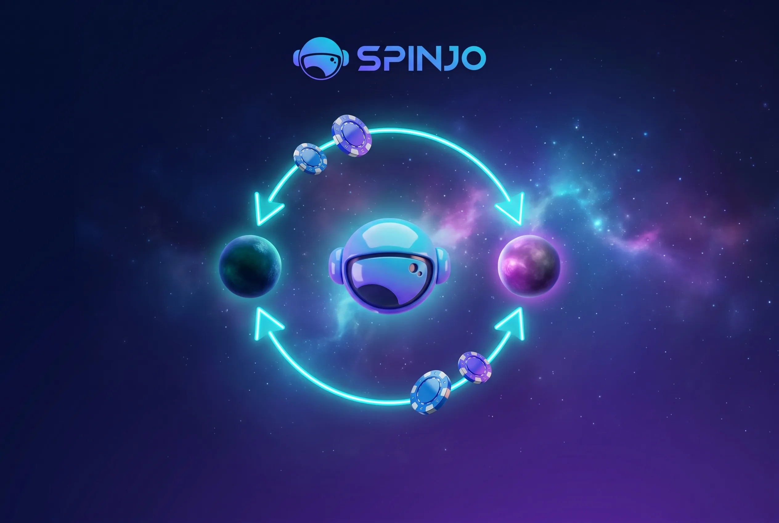 Ein- und Auszahlungen bei Spinjo mit Astronautenhelm